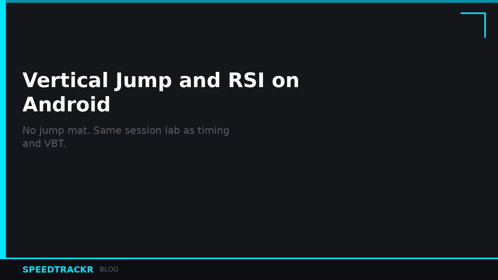 Vertical Jump and RSI on Android (No Jump Mat)